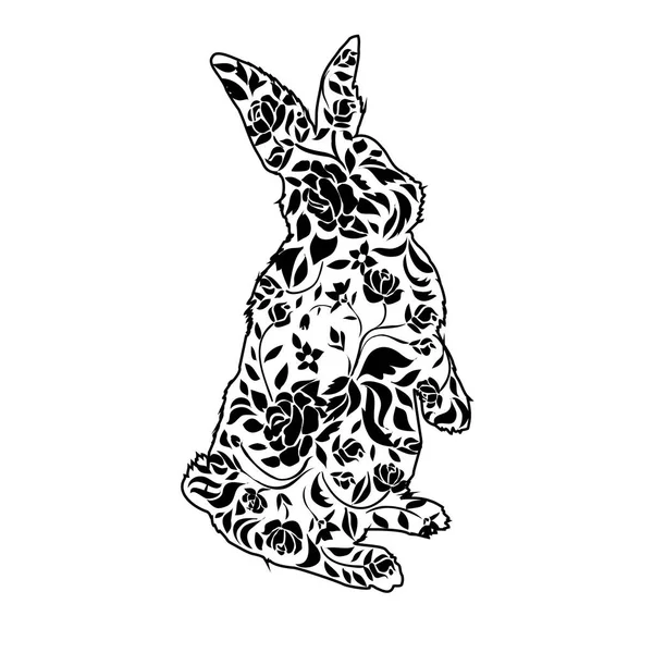 Diseño de silueta de conejo — Vector de stock