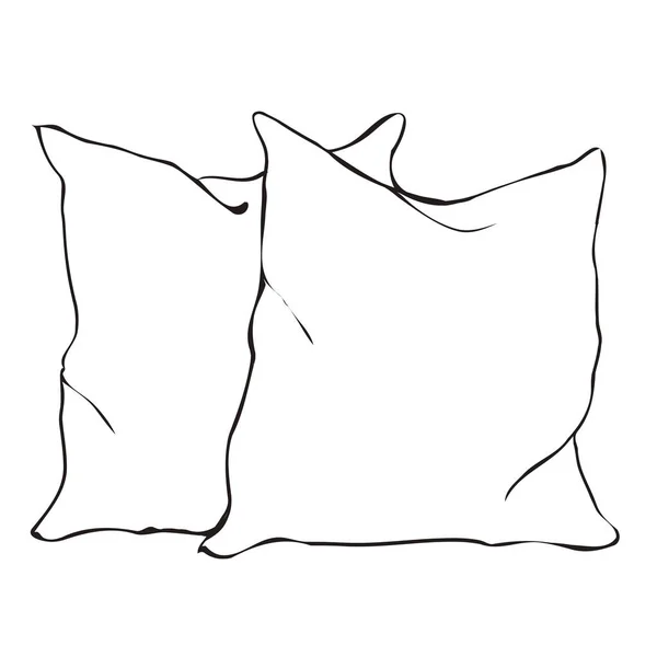 白色枕头睡觉 — 图库矢量图片