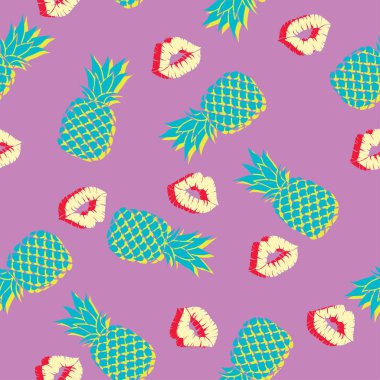 Ananas ile renkli desen 