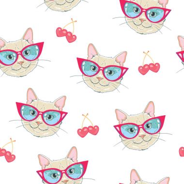 Şirin elle çizilmiş kedi