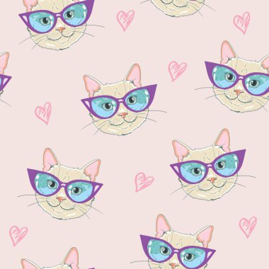 Şirin elle çizilmiş kedi