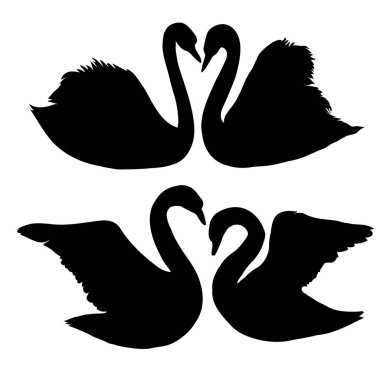 Kuğu siluetleri kümesi