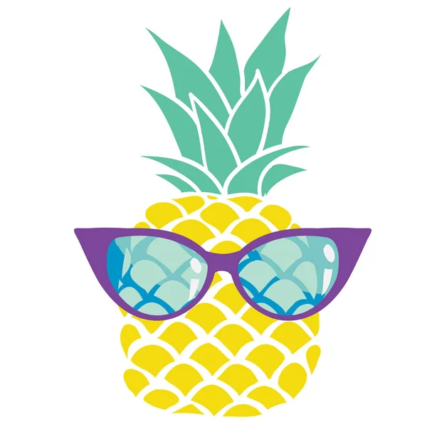 Ananas colorato negli occhiali da vista — Vettoriale Stock