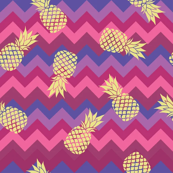 Patrón colorido con piña — Vector de stock