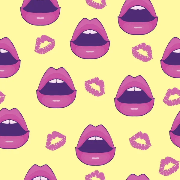 カラフルな唇パターン — ストックベクタ