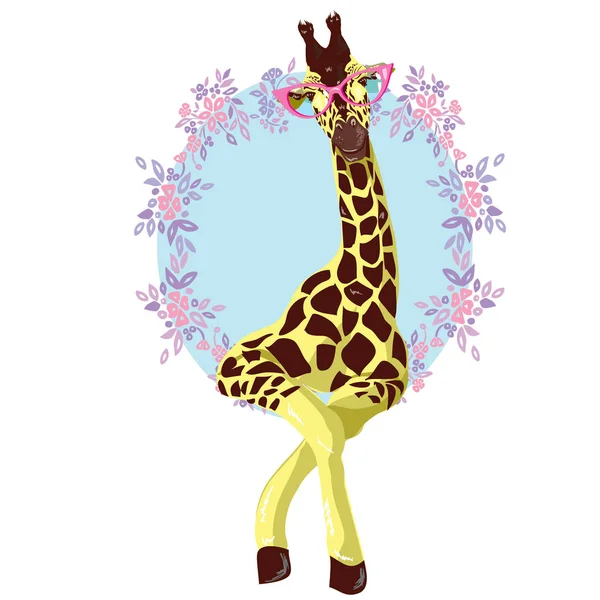 Симпатичный ручной жираф — стоковый вектор