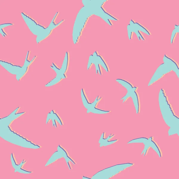 Flying birds seamless pattern