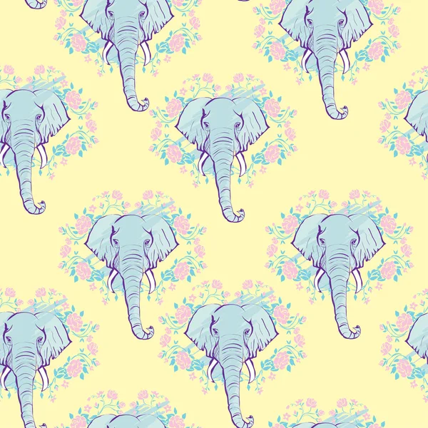 Éléphant coloré dans le cadre — Image vectorielle
