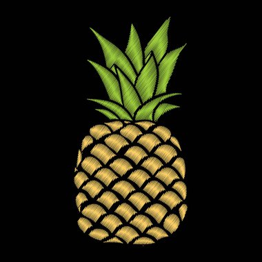 ananas nakış vektör, illüstrasyon,