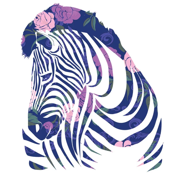 Zebra animal, vector, ilustrație, fundal alb, izolat — Vector de stoc