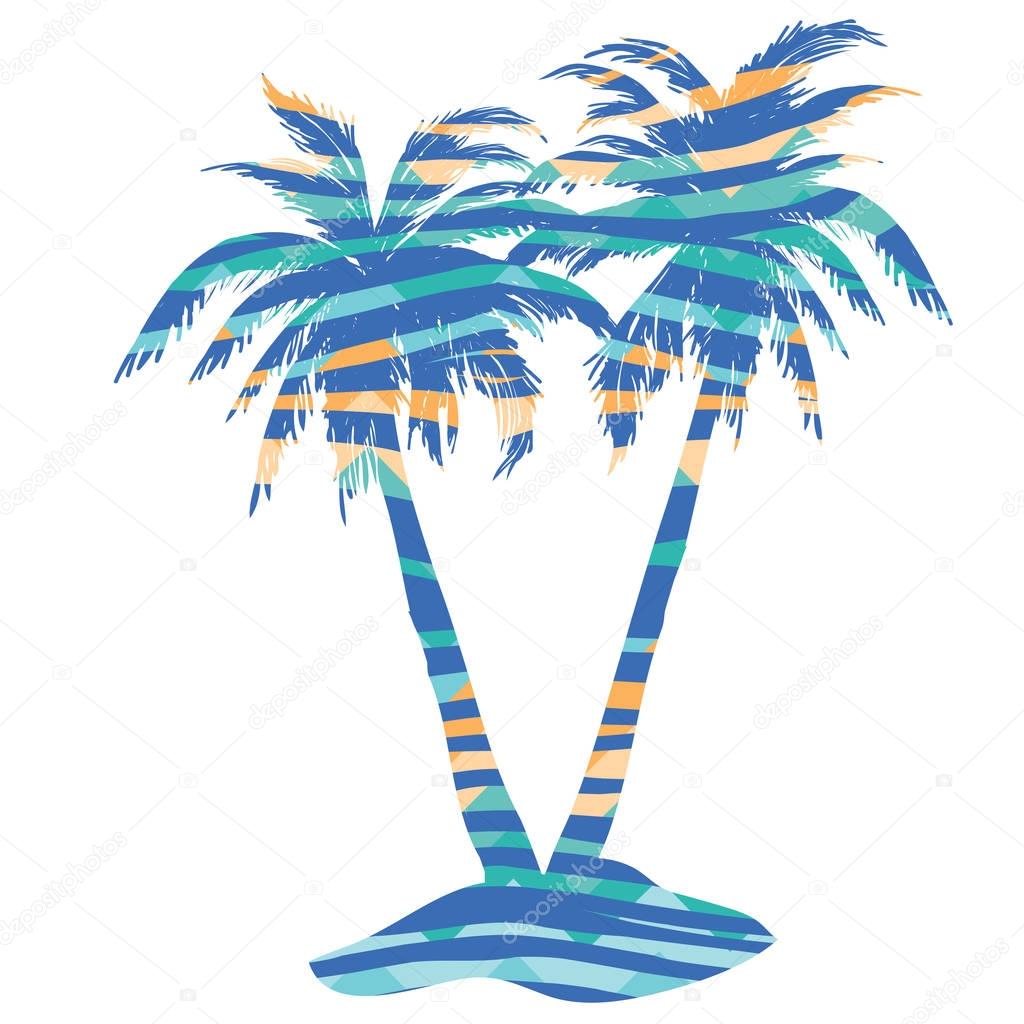 palm, vector, illustration, white, background, isolated,