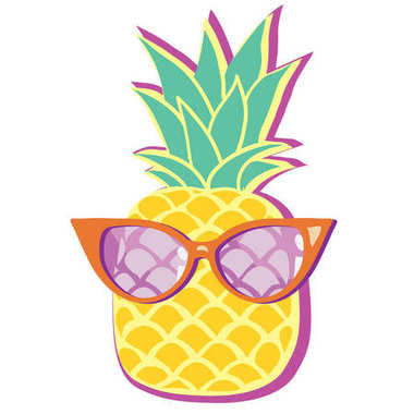 ananas gözlük, meyve, beyaz arka plan, vektör çizim ile