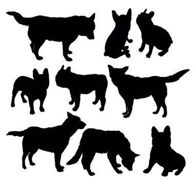 köpek siluet, vektör, illüstrasyon