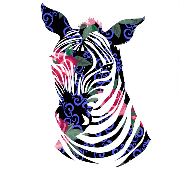 Zebra zvířat, vektor, ilustrace — Stockový vektor