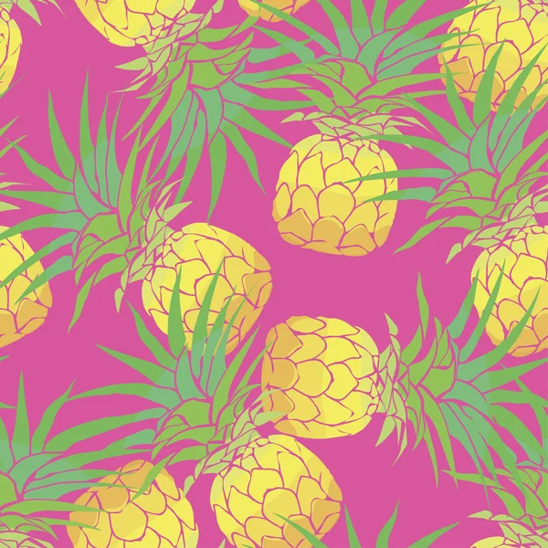 Ananas patroon, vector illustratie — Stockvector