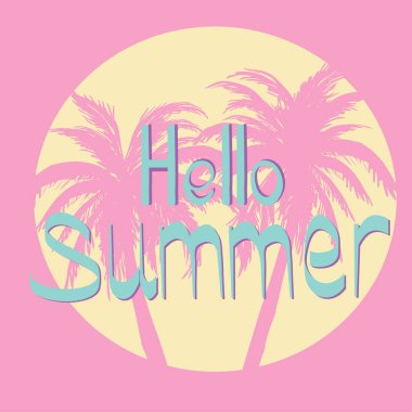 Yaz, ağaçlar, vektör, illüstrasyon