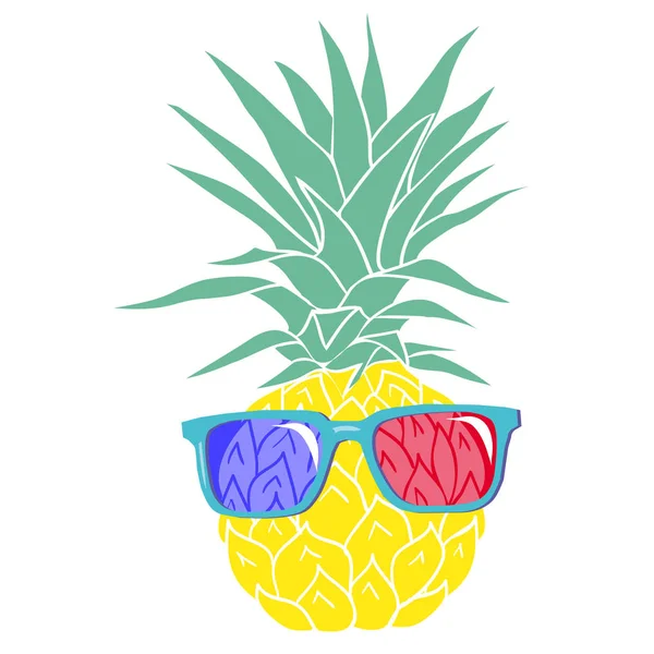 Ananas z okulary, wektor, ilustracja — Wektor stockowy