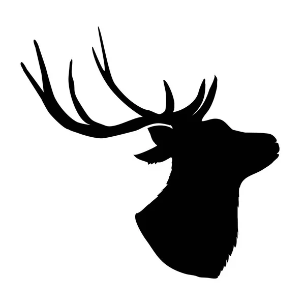 Silhouette di cervo, vettore, illustrazione — Vettoriale Stock