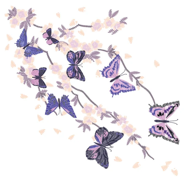 Schmetterlinge, Vektor, Illustration — Stockvektor