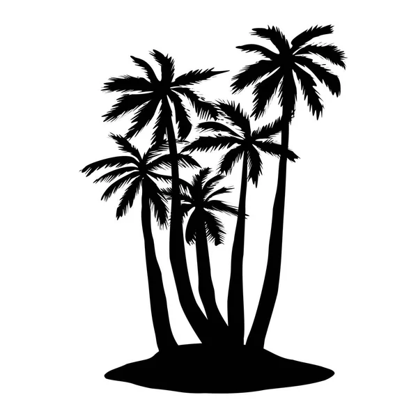 Silhouet van Palm bomen, vector illustratie — Stockvector