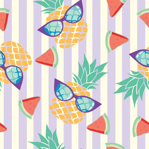 Modèle d'ananas, vecteur, illustration — Image vectorielle