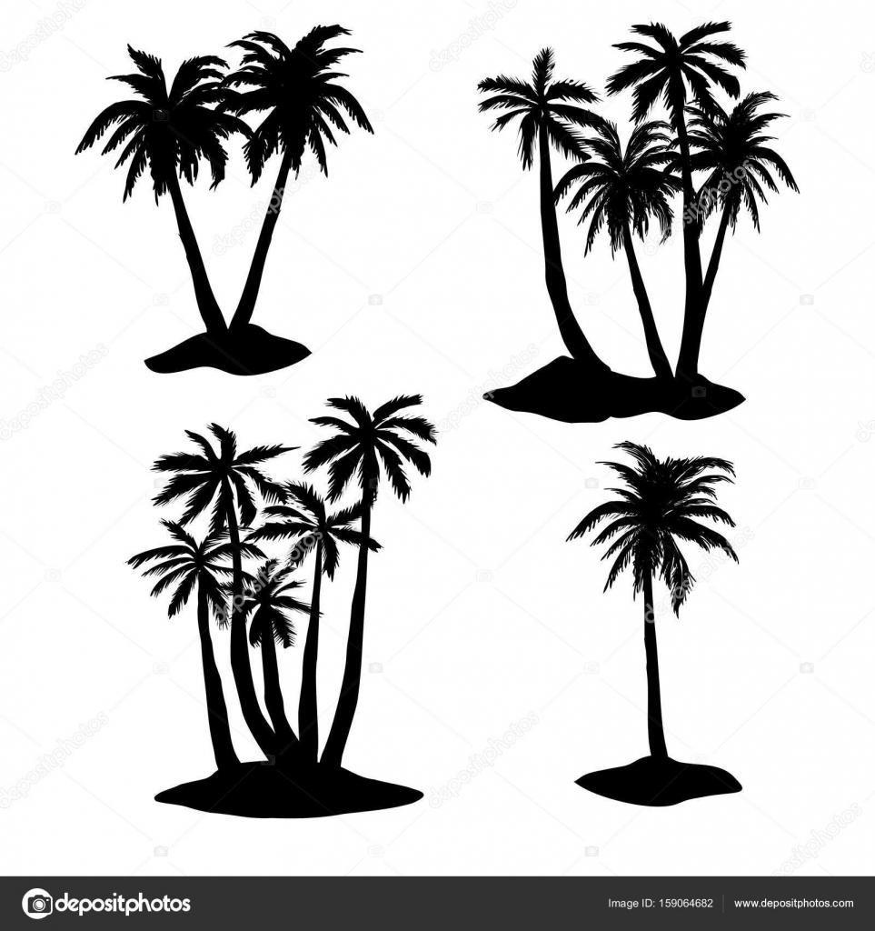palm trees silhouette vector illustration stock vector trees silhouette vector
