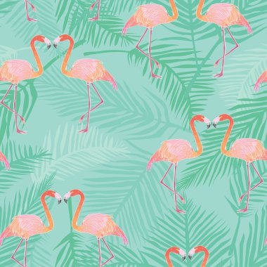 Flamingo siluet, vektör, illüstrasyon