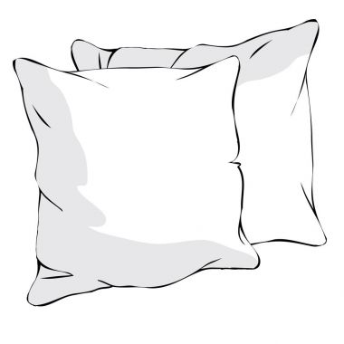 Beyaz arka planda, vektör çizim yastık