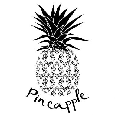 ananas, meyve, vektör, illüstrasyon