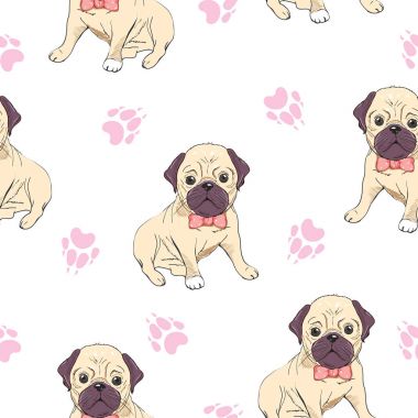 Bulldog desen, vektör çizim