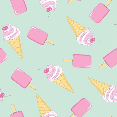 Dondurma, vektör, illüstrasyon