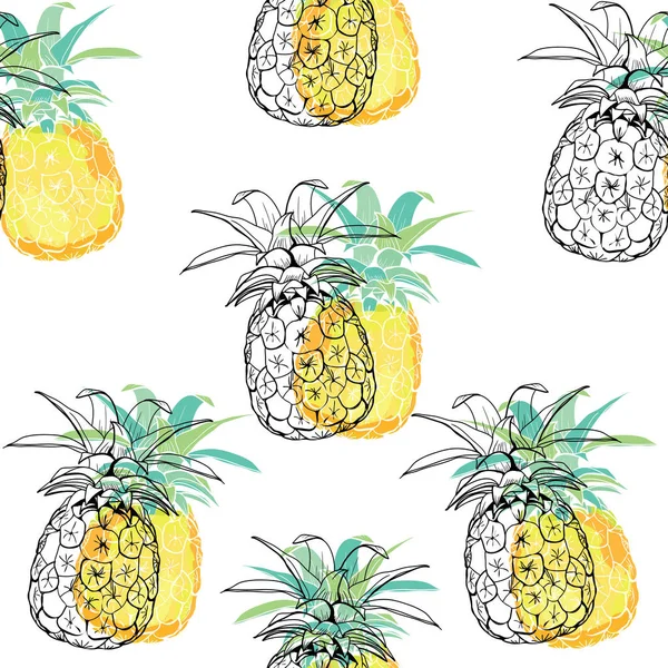 Ananász, gyümölcs, vektor, ábra — Stock Vector