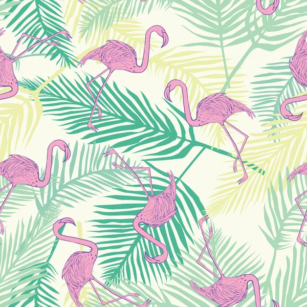 Flamingo silueta, vektor, ilustrace — Stockový vektor