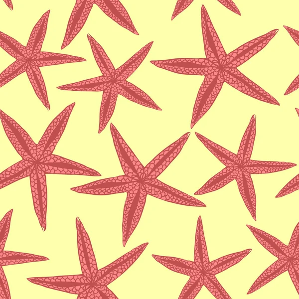 Mušle, moře, hvězdice, vzorek, vektor, ilustrace — Stockový vektor