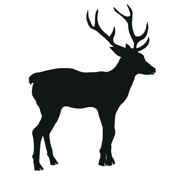 Silueta de ciervo, ilustración vectorial — Archivo Imágenes Vectoriales