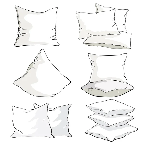 Sketch Vector Illustration Pillow Art Pillow Isolated White Pillow Bed