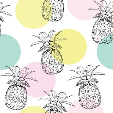 ananas model, vektör, illüstrasyon