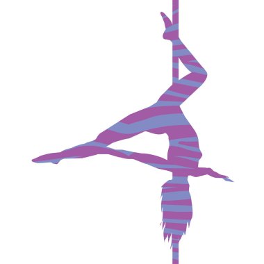 poledance, illüstrasyon siluet, vektör