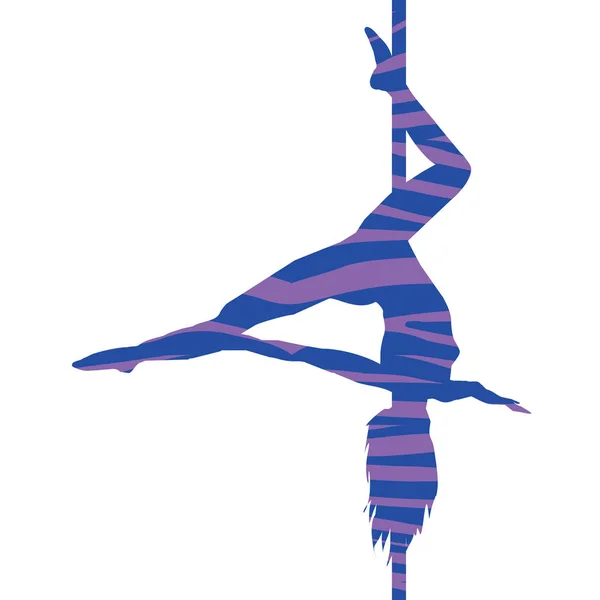 Poledance, silueta, vector, ilustración — Vector de stock