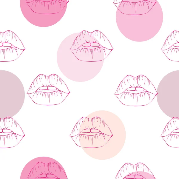 Patrón Labios Vector Ilustración Beso — Vector de stock