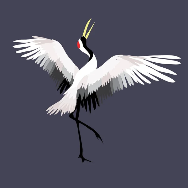 Grue, oiseaux, vecteur, illustration — Image vectorielle