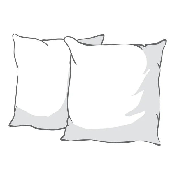 Boceto de almohadas, vector, ilustración — Vector de stock