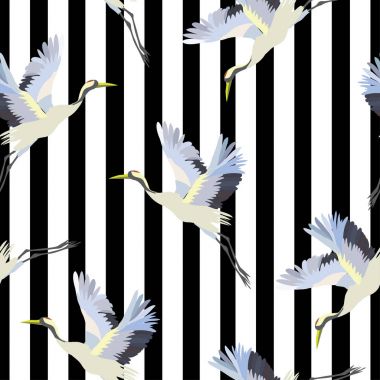 Vinç, kuşlar, vektör, illüstrasyon