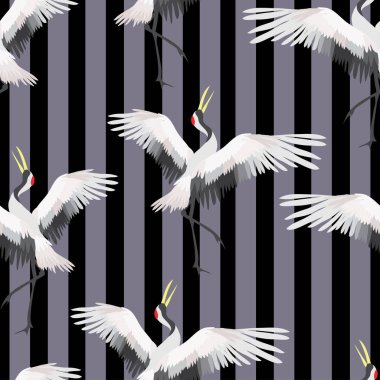 Vinç, kuşlar, vektör, illüstrasyon