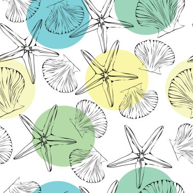 kabukları, deniz, vektör, illüstrasyon