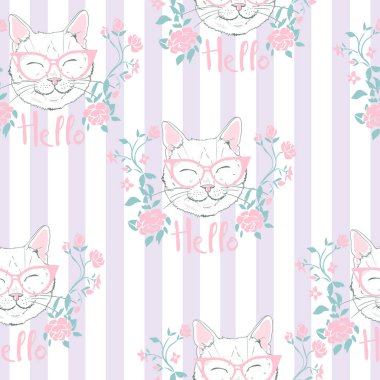 kedi model, vektör, illüstrasyon