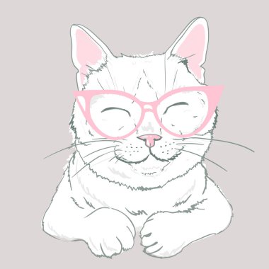 kedi model, vektör, illüstrasyon