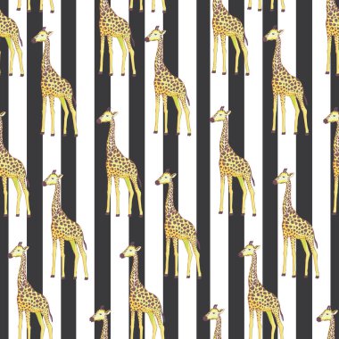 zürafa hayvan, vektör, illüstrasyon