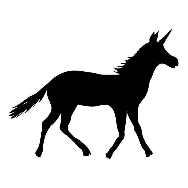 Ícone Vetorial Unicórnio Isolado Branco Adesivo Cavalo Retrato Principal Distintivo — Vetor de Stock