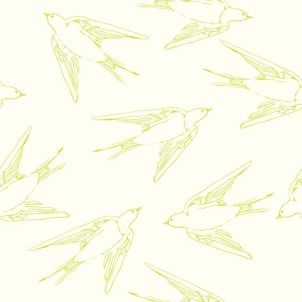 Golondrinas aves, ilustración, vector — Vector de stock